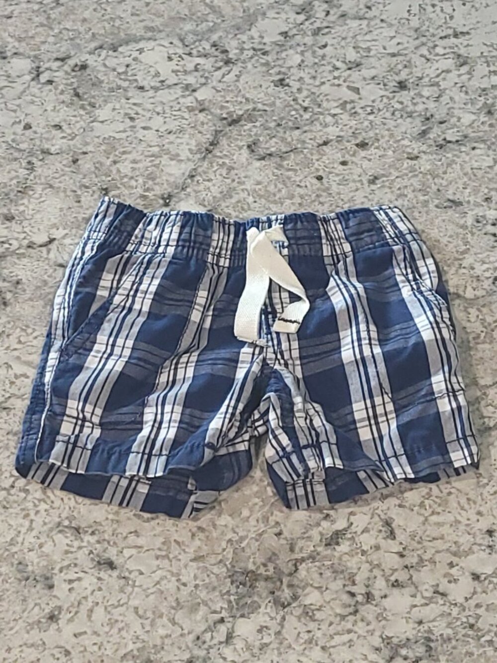 Carter’s Baby Boy 3M Plaid Shorts 2-Pair Bundle Navy Blue Preppy - Picture 2 of 9